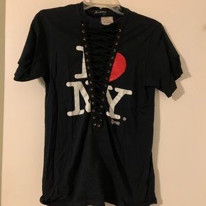 NWOT LF New York Vintage Lace Up Tee